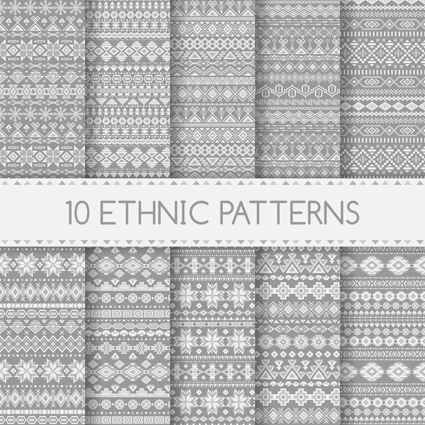 Ethnic seamless patterns. — Stock Vector