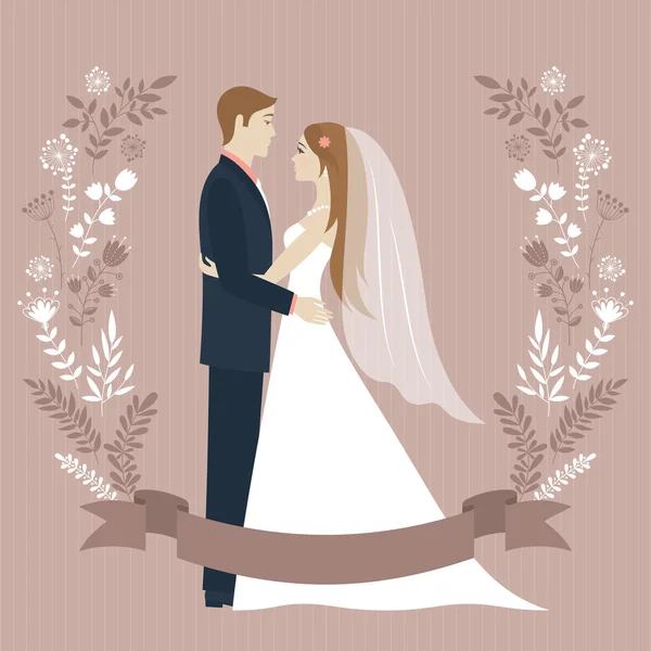 Bruiloft dag illustratie. — Stockvector