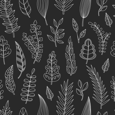 Tebeşir yaprakları ile Seamless Modeli.