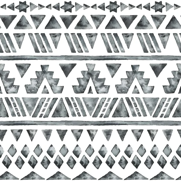 Patrón sin costura acuarela étnica . — Archivo Imágenes Vectoriales