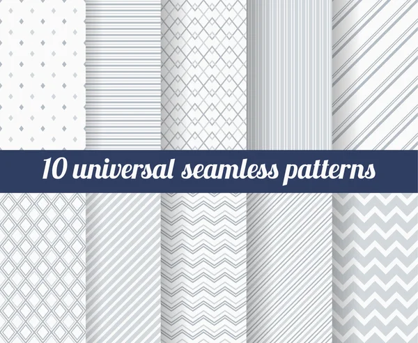 Set of ten subtle seamless patterns. — Stock Vector