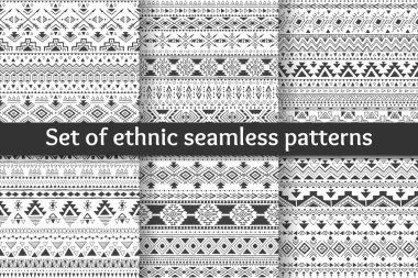 Altı etnik Dikişsiz desen seti.