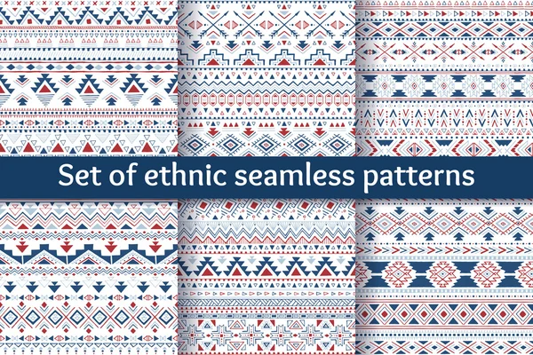 Set of six ethnic seamless patterns. — Stock Vector