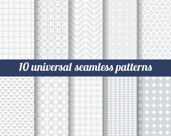 Set of ten subtle seamless patterns. — Stock Vector