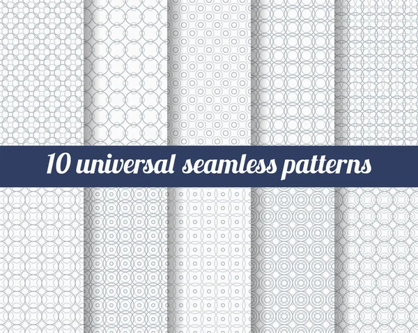 Set of ten subtle seamless patterns. — Stock Vector