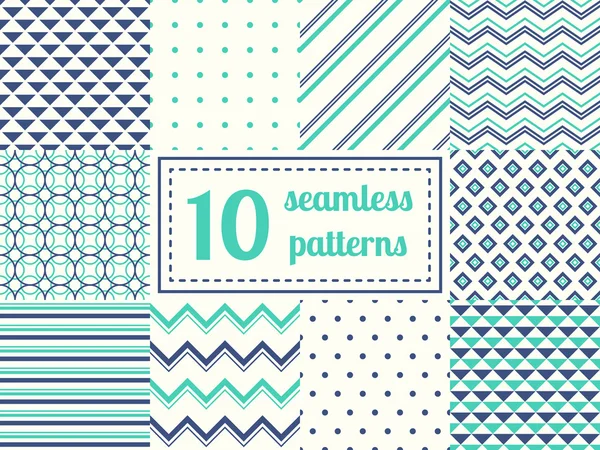 Set of ten seamless patterns. — Stock Vector