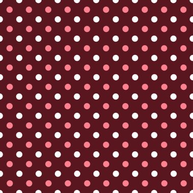 Vintage polka dots in burgundy pink tones