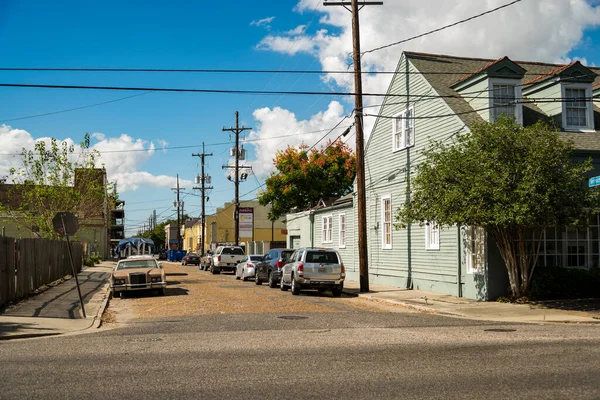 Novos Orleans Eua Outubro Distrito Residencial Nova Orleães Com Centro — Fotografia de Stock