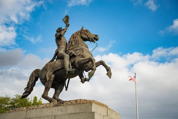 Статуя Эндрю Джексона Новом Орлеане Площади Джексона Лос Анджелес Сша — стоковое фото