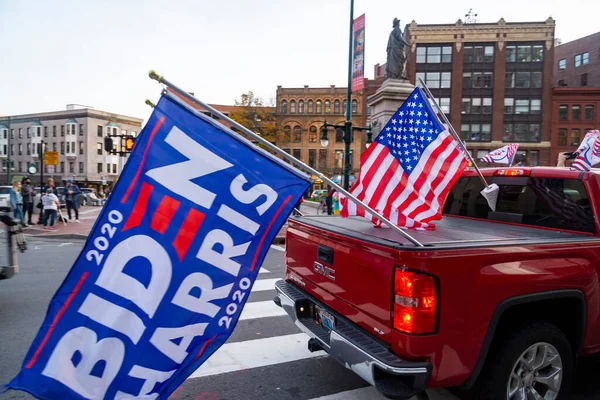 Portland Maine Usa November 2020 Mainers Celebrate Joe Biden Victory — Stock Photo, Image