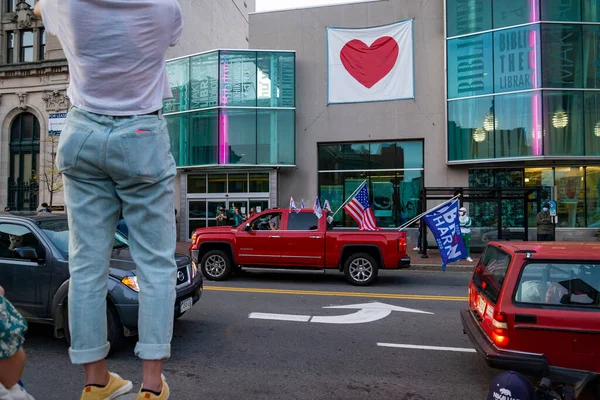 Portland Maine Noviembre 2020 Los Mainers Celebran Victoria Joe Biden — Foto de Stock