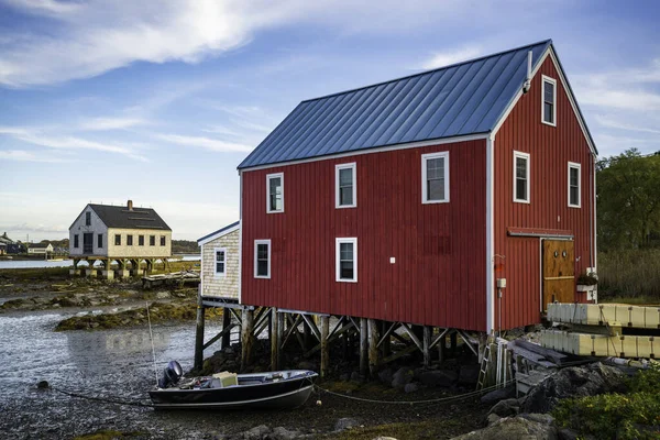 Vista Para Casas Cape Porpoise Maine Estados Unidos — Fotografia de Stock
