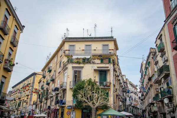 Naples Italia Diciembre 2018 Calles Estrechas Centro Rione Sanita Barrio —  Fotos de Stock