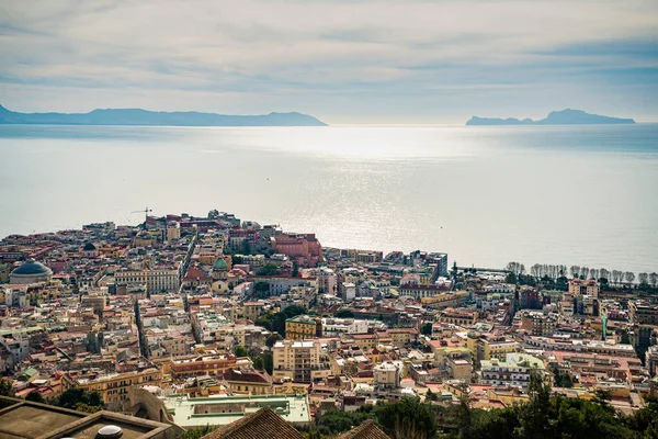 이탈리아 캄파니아의 엘모에서 바라본 나폴리의 — 스톡 사진