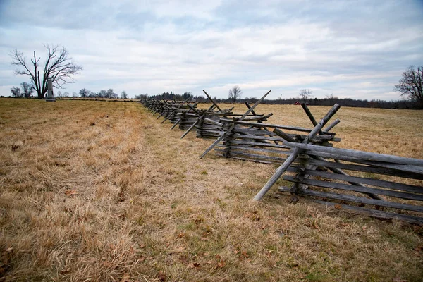 Uma visão do campo de batalha da Guerra Civil Americana em Gettysburg, — Fotografia de Stock