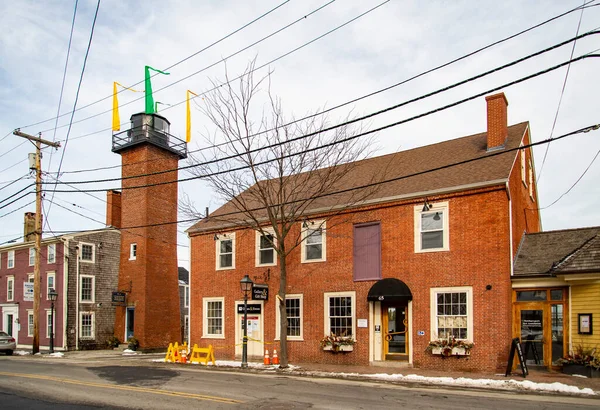 Newburyport Fevereiro Vista Rua Antiga Cidade Turística Newburyport Fevereiro 2018 — Fotografia de Stock