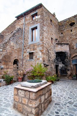 Civita di Bagnoregio köyünün binaları, Lazio, İtalya