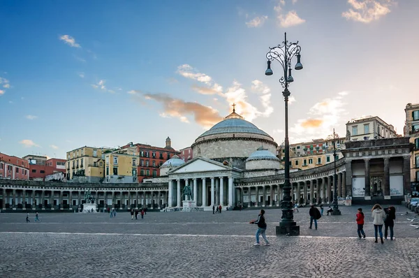 View of Plebiscito square in the city of Naples — Stock Photo, Image