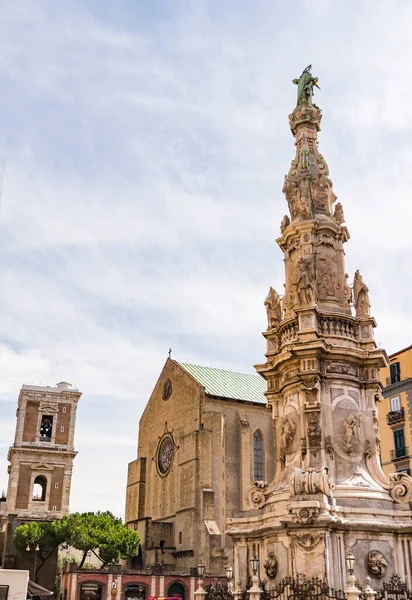 Guglia Dell Immacolata Barokní Obelisk Piazza Del Gesu Historickém Centru — Stock fotografie