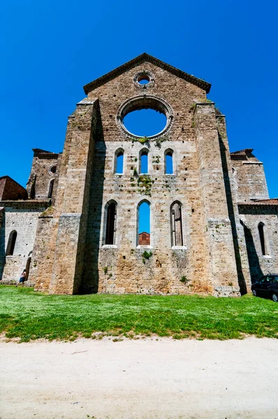 Itay Tuscany San Galgano修道院的废墟 — 图库照片