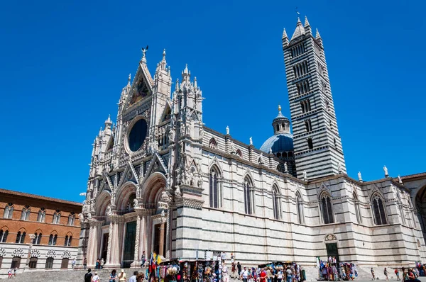 Kilátás Történelmi Duomo Siena Toszkánában Olaszország — Stock Fotó