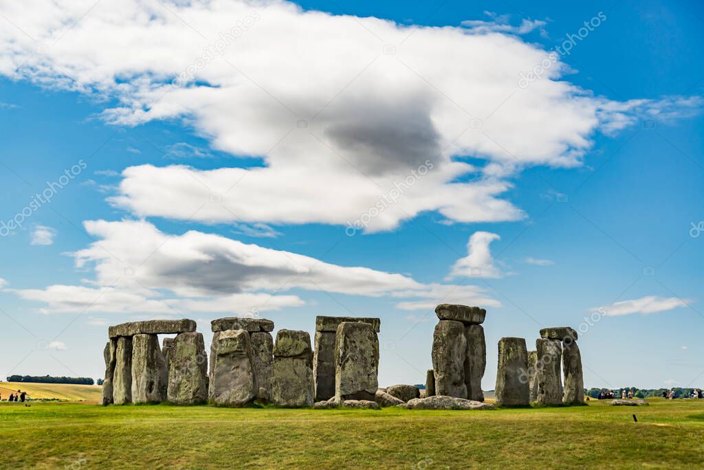 Stonehenge an ancient prehistoric stone monument near Salisbury, Wiltshire, UK. It was built anywhere from 3000 BC to 2000 BC. Stonehenge is a UNESCO World Heritage Site in England.