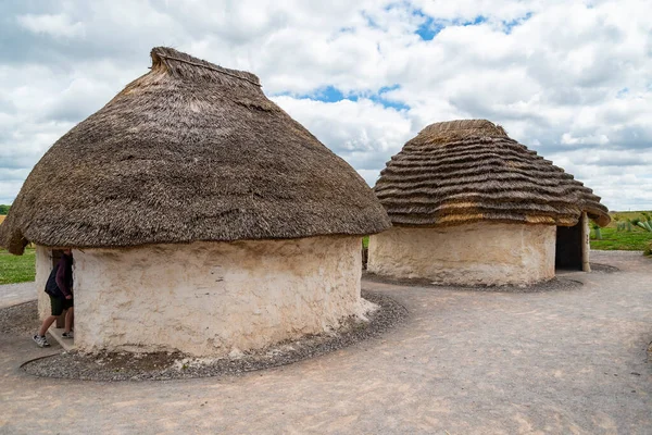 Stonehenge Hagyományos Sár Kunyhó Replika Anglia — Stock Fotó