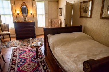 Quincy MA - 7 Temmuz 2018: John Adams Malikanesi başkanlık görevi sırasında Quincy, MA 'daki Adams Ulusal Tarih Parkı.