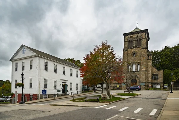 Plymouth Agosto 2018 Primeira Igreja Paroquial Pequena Cidade Plymouth Massachusetts — Fotografia de Stock