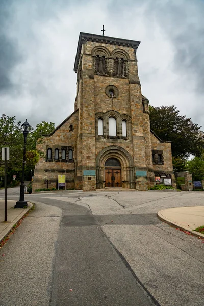 Plymouth Agosto 2018 Primeira Igreja Paroquial Pequena Cidade Plymouth Massachusetts — Fotografia de Stock