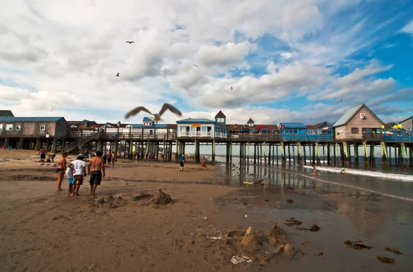 Old Orchard Beach August 2012 Historic Wooden Pier Old Orchard — 图库照片