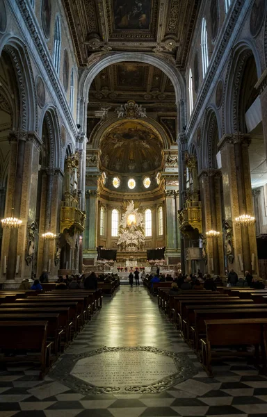 Intérieur Cathédrale Historique Duomo San Gennaro Naples Italie — Photo