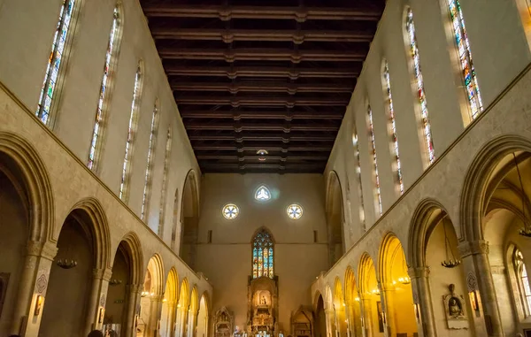 Santa Chiara Kerkinterieur Napels Italië Het Dubbele Kloostercomplex Werd Gebouwd — Stockfoto