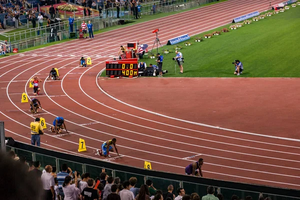 Rome Italy June 2010 Athletes Perform 400M Run Rome 2010 — Stock Photo, Image