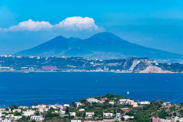 Landskap Miseno Dess Udde Och Sjö Från Procida Berget Neapel — Stockfoto