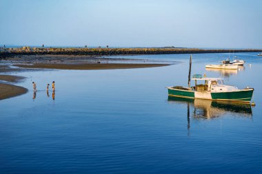 Ellis Kampı, Saco Maine, Usa 'daki Atlantik Okyanusu' ndaki tekneler