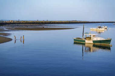 Ellis Kampı, Saco Maine, Usa 'daki Atlantik Okyanusu' ndaki tekneler