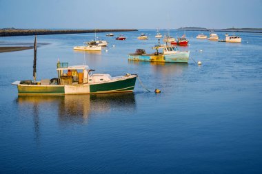 Ellis Kampı, Saco Maine, Usa 'daki Atlantik Okyanusu' ndaki tekneler