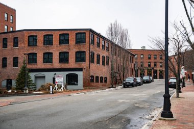 Portland, ME - 11 Ocak 2026: Portland, Maine 'deki Commercial Street.