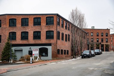 Portland, ME - 11 Ocak 2026: Portland, Maine 'deki Commercial Street.