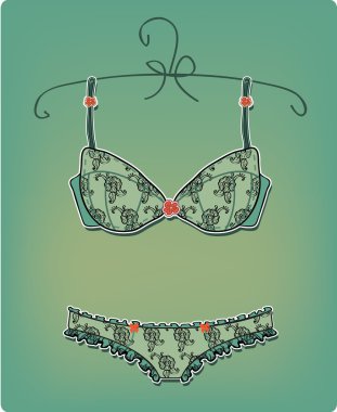Beyaz arka plan üzerinde seksi iç çamaşırı vintage korse