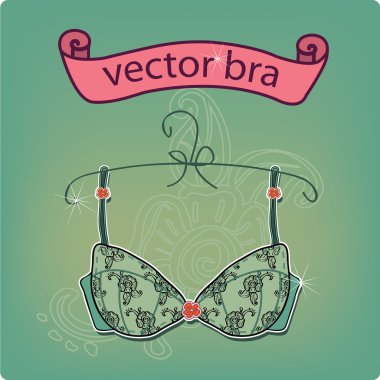 Seksi vintage yeşil sutyen