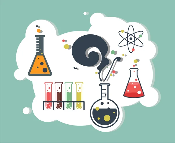 Old science and chemistry infographic laboratory — Stock Vector