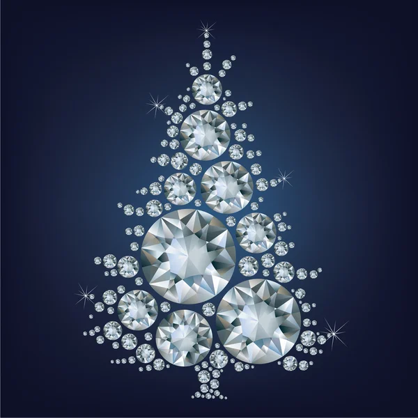 Árbol de Navidad hecho un montón de diamantes Vectores de stock libres de derechos