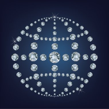 Bir sürü elmas üzerinden yapılan küresel dünya simgesi