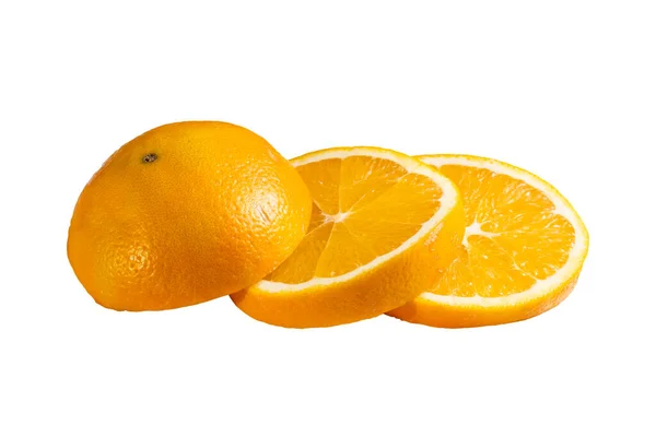 Оранжевых Ломтика Белом Изолированном Фоне — стоковое фото