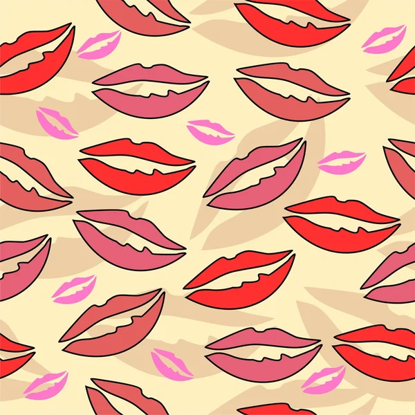 Lèvres fond sans couture - Illustration de stock — Image vectorielle