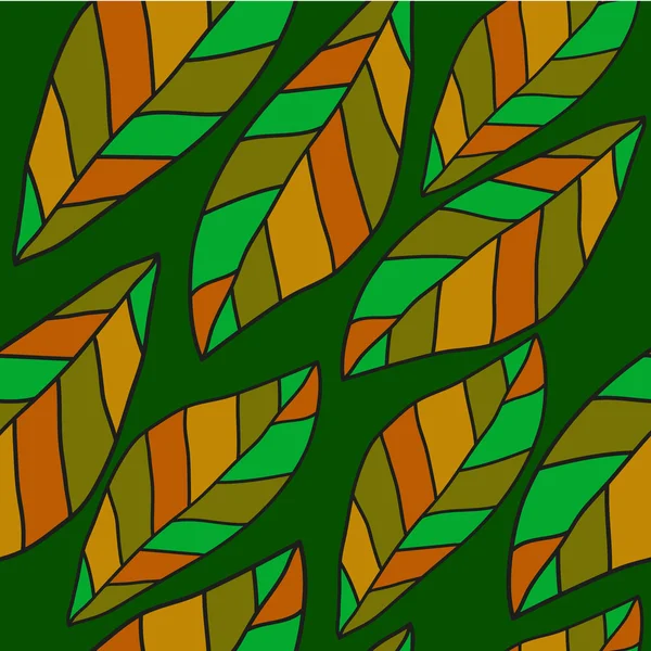 Naadloos patroon van bladeren — Stockvector