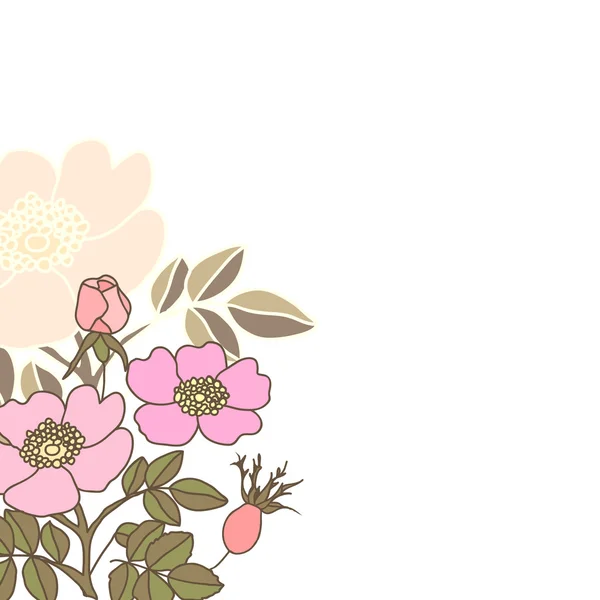 Modèle floral avec place pour le texte — Image vectorielle