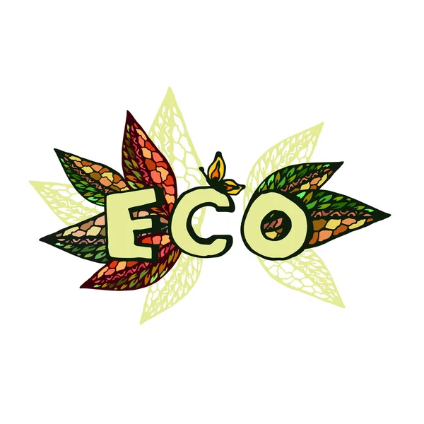 Eco doodle illustratie — Stockvector